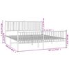 vidaXL Bed Frame White Steel Queen Metal Bed Frame Rectangular