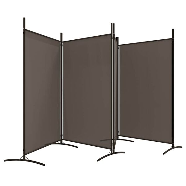 vidaXL 4-Panel Room Divider Anthracite 136.2"x70.9" Fabric