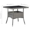 vidaXL Dining Set Grey Poly Rattan Small Removable Covers Dining Set