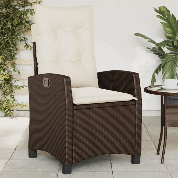 vidaXL Reclining Garden Chair Brown, Cream White