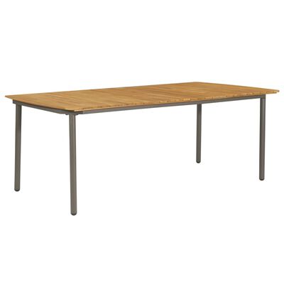 vidaXL Patio Table 78.7"x39.4"x28.3" Solid Acacia Wood and Steel