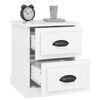 vidaXL Bedside Cabinet Set of 2 High gloss white Engineered wood Small