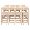vidaXL Garden Bar Set Natural Pine Solid Pine Wood Large Footrest
