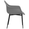 vidaXL Dining Chair Set of 2 Grey Polypropylene, Powder-Coated Metal