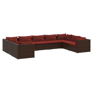 vidaXL Garden Lounge Set Brown PE rattan Large Modular