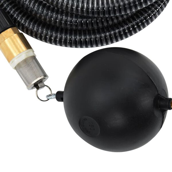 vidaXL Suction Hose Black PVC, Brass 82 ft Durable Suction Hose