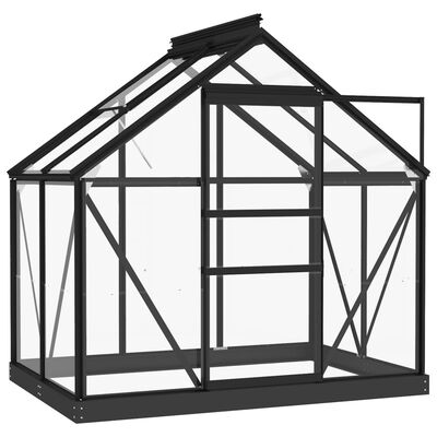 vidaXL Glass Greenhouse Anthracite 61"x40.6"x75.2" Aluminum