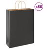 vidaXL Paper Bags 50 pcs with Handles Black 12.6x4.7x16.5"