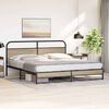 vidaXL Bed Frame Smoked Oak Steel, Engineered Wood Double