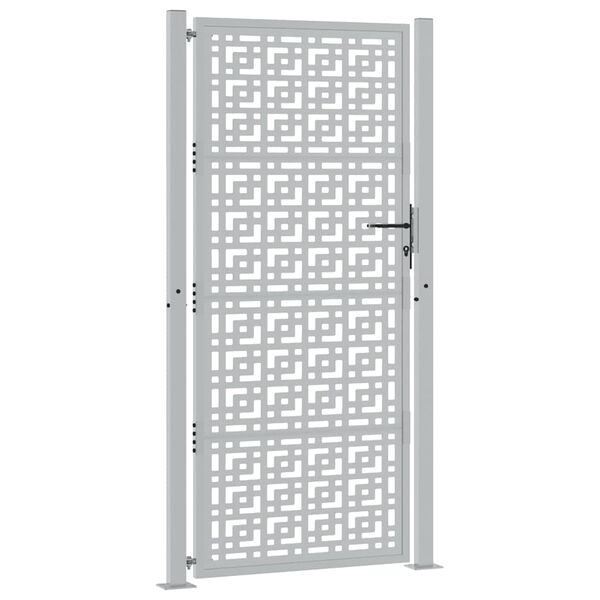 vidaXL Garden Gate 39.4x78.7" Weathering Steel Cross Design