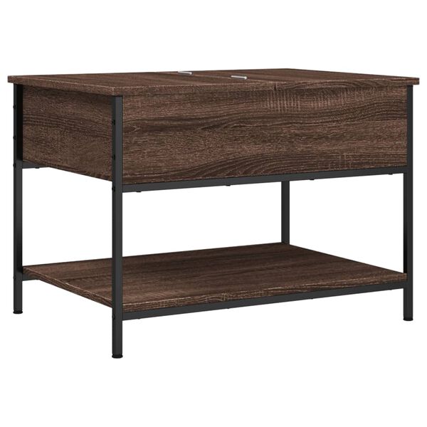 vidaXL Coffee Table Brown Oak 27.6"x19.7"x19.7" Engineered Wood and Metal