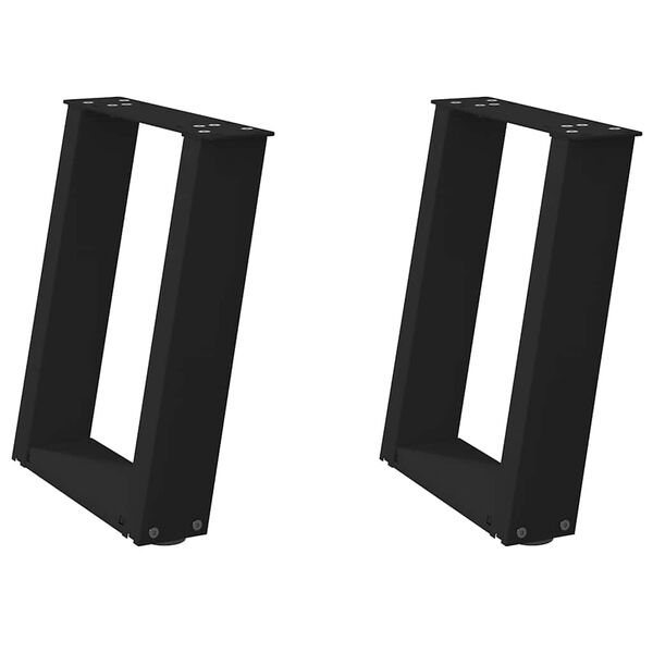 vidaXL Coffee Table Leg Black Powder-Coated Steel Medium Adjustable Feet