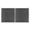 vidaXL Fence Panel Set WPC 139"x73.2" Black