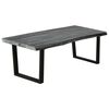 vidaXL Coffee Table Grey Solid Mindi Wood, Powder-Coated Steel