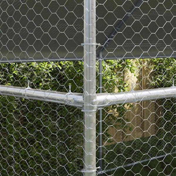vidaXL Chicken Cage 3 pcs Silver 236.22 x 78.74 x 78.15 in