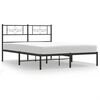 vidaXL Bed Frame Black Steel Small Double Bed Frame Rectangular