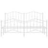 vidaXL Bed Frame White Powder-Coated Steel 72 x 84 in Bed Frame