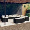 vidaXL Garden Lounge Set Black, Cream