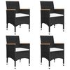vidaXL Dining Set Black, Cream, Natural Wood
