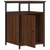 vidaXL Nightstand Brown Oak Engineered Wood Compact Adjustable Feet