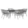 vidaXL Garden Dining Set Grey PE rattan Medium Removable Covers