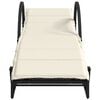 vidaXL Sun Lounger Black, Cream White PE rattan, powder-coated steel