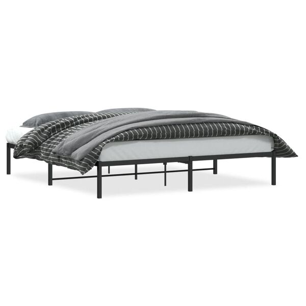 vidaXL Metal Bed Frame without Mattress Black 72"x83.9"