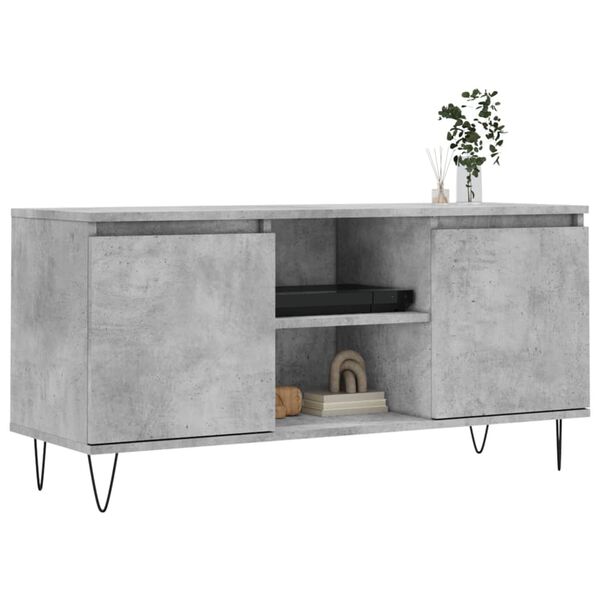 vidaXL TV Cabinet Concrete Grey Engineered Wood, Iron Medium TV Cabinet