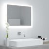 vidaXL Mirror Concrete grey Engineered wood, acrylic Medium Mirror