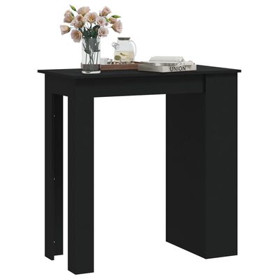 vidaXL Bar Table with Storage Rack Black 40.2"x19.7"x40.7" Engineered Wood