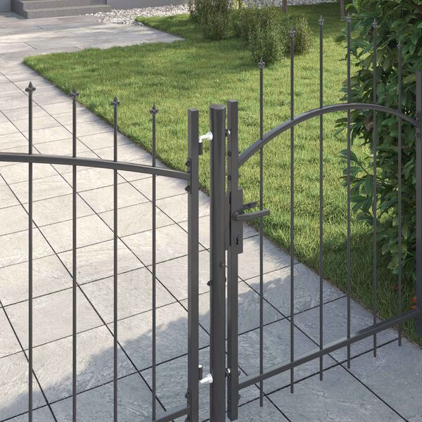 vidaXL Patio Gate Steel 3.3x13.1' Black