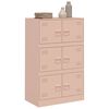 vidaXL Sideboard Pink Cold-rolled steel Medium Sideboard Rectangular