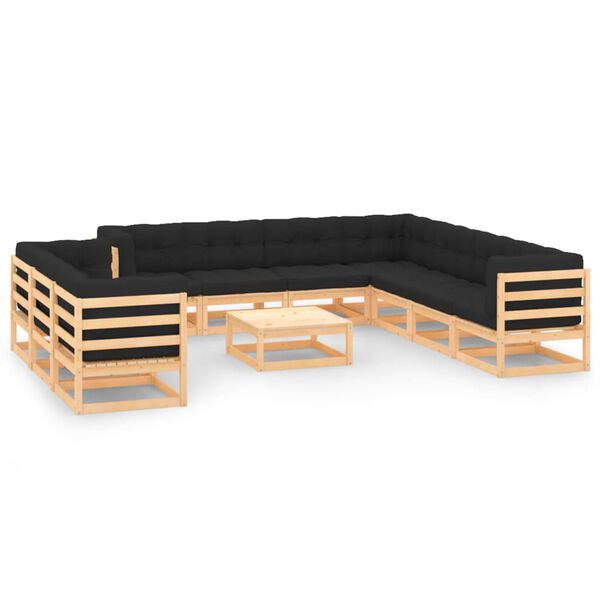 vidaXL Garden Lounge Set Anthracite Solid pinewood Medium Modular