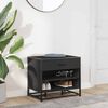 vidaXL Shoe Bench Black Engineered wood and Metal Medium Shoe Bench