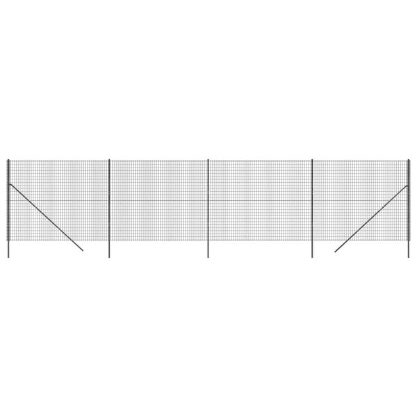 vidaXL Wire Mesh Fence Anthracite 5.2x32.8' Galvanised Steel