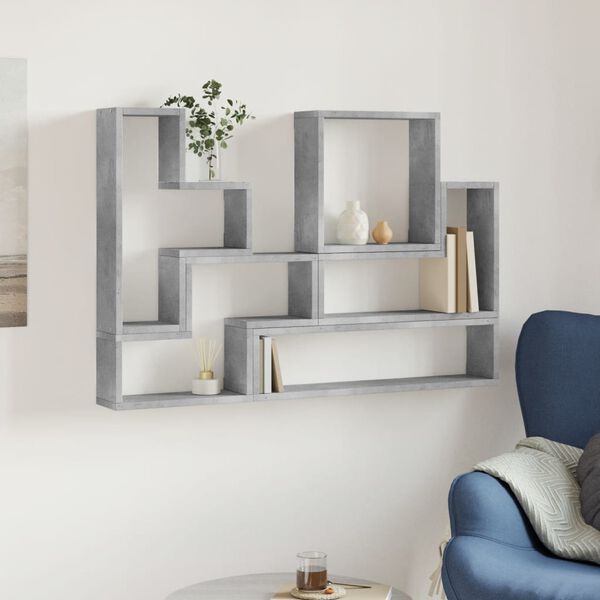 vidaXL Wall Shelf Concrete Grey Engineered Wood 37.8x4.7x25.2 in