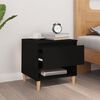 vidaXL Bedside Table Black Engineered wood, Solid eucalyptus wood Compact