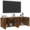 vidaXL TV Cabinet Set of 2 Smoked Oak Engineered wood 47.2 in wide
