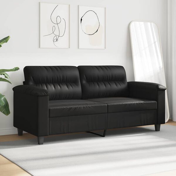 vidaXL 2-seater Sofa Black