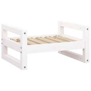 vidaXL Dog Bed White Solid pine wood 21.9 x 17.9 in Durable Dog Bed