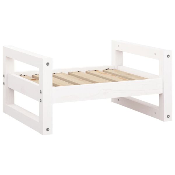 vidaXL Dog Bed White Solid pine wood 21.9 x 17.9 in Durable Dog Bed