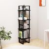vidaXL Book Cabinet Black Solid pine wood, metal Extra Tall Book Cabinet