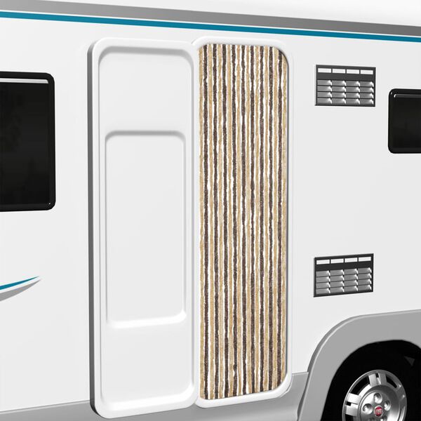 vidaXL Fly Curtain Dark Brown and Beige 22.0x78.7" Chenille