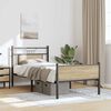 vidaXL Bed Frame Sonoma Oak Engineered wood and steel Small Single