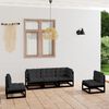 vidaXL Garden Lounge Set Black Solid pinewood, Polyester fabric 5-piece