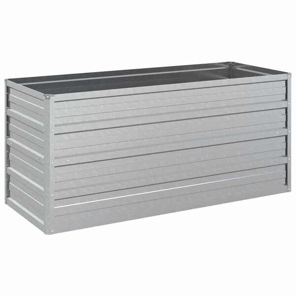 vidaXL Garden Raised Bed Silver Galvanized Steel 39.4 x 15.7 x 17.7 in