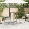 vidaXL Garden Bar Stool Light Grey PE Rattan Standard Removable Covers