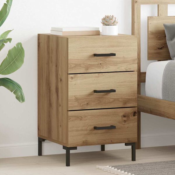 vidaXL Bedside Cabinet Artisan Oak 15.75 x 15.75 x 25.98 in