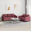 vidaXL Sofa Set Wine Red Fabric (100% polyester), metal, textilene, plywood