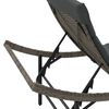 vidaXL Sun Lounger Grey PE rattan, powder-coated steel, 100% polyester